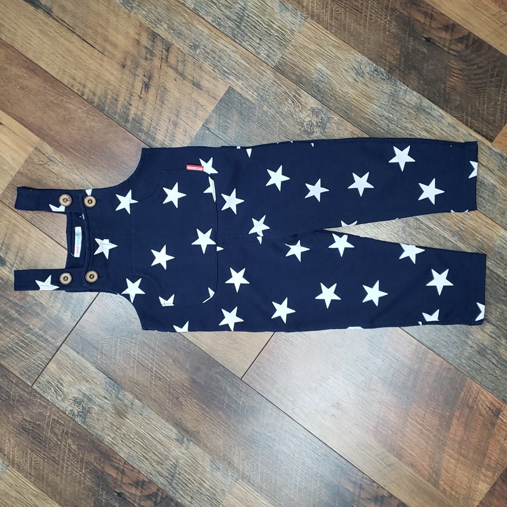 Mud Kingdom Navy Blue and White Star Print Overalls, Size 80 cm, 18-24 Months